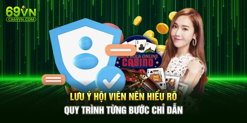 Lưu ý hội viên nên hiểu rõ quy trình từng bước chỉ dẫnLưu ý hội viên nên hiểu rõ quy trình từng bước chỉ dẫn
